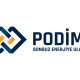 Company logo: dark blue rectangle with interlocking orange diamond shapes and a blue curved motif on a navy background.